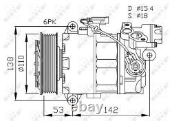 Air Con Compressor fits BMW 318 E90, E91 2.0 05 to 11 N46B20B AC Conditioning