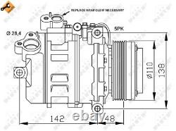 Air Con Compressor fits BMW 325 E46 2.5 00 to 06 AC Conditioning NRF 64506917866