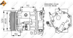 Air Con Compressor fits CITROEN C3 Mk2, Mk2 VTi 2009 on AC Conditioning NRF New