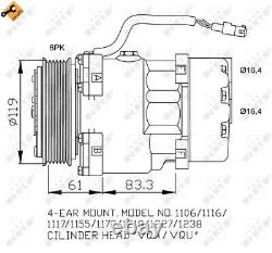 Air Con Compressor fits FIAT AC Conditioning NRF 1135253 1135290 71721767 New