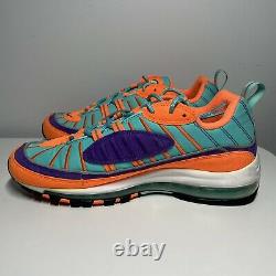 Nike Air Max 98 QS Cone Orange Size 10.5 Blue Good Condition 924462-800 Sneaker